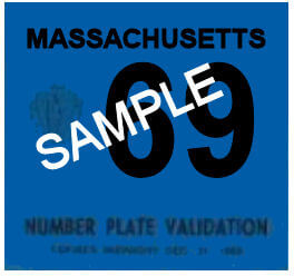 Modal Additional Images for 1969 Massachusetts REGISTRATION Sticker